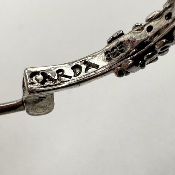 Sarda Bali Hinged Sterling Silver 925 Classic Hoop Earrings 5.6g 1.25” - Picture 4 of 5